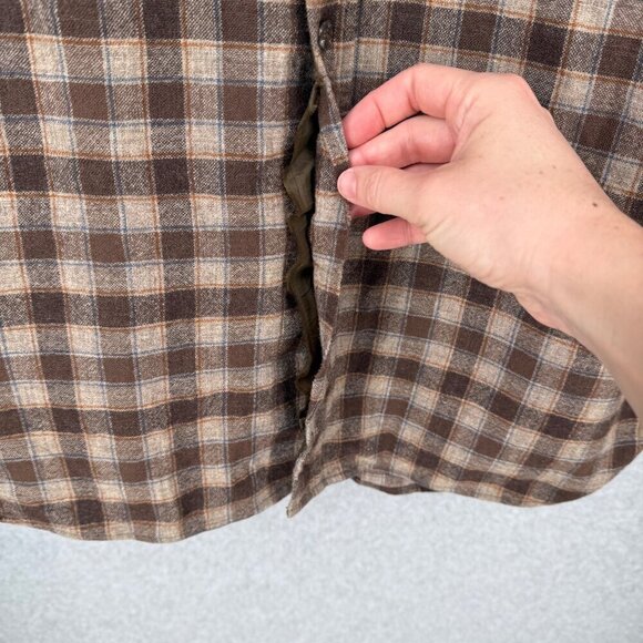 Pendleton Mens VTG Button Front Shirt Size L Brown Plaid Woolen Mills USA Oregon - Picture 6 of 13